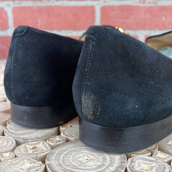 Talbots Cassidy Gold Chainlink Black Suede Loafer 7.5 - Picture 10 of 15